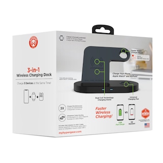 Foto 4 | Cargador Inalámbrico 3 En 1 De Tecnología Qi 10w Hypergear -Negro