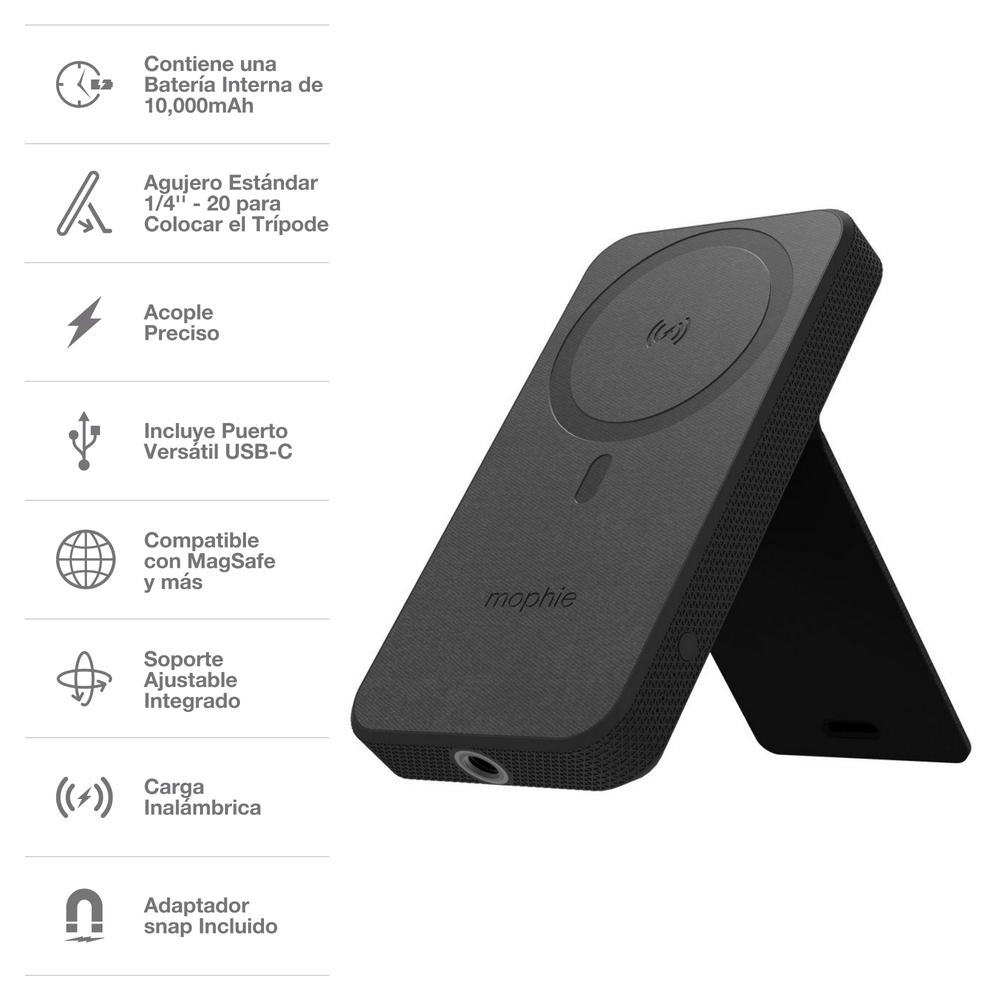 Foto 3 pulgar | Cargador Inalámbrico Magnético Mophie Snap+ Powerstation Stand Compatible Con Magsafe De 10,000mah