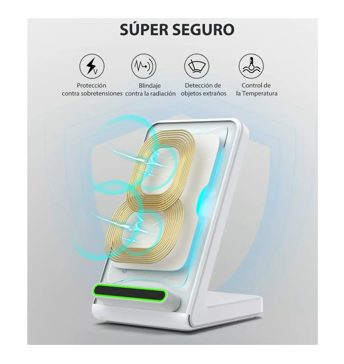 Foto 2 | Cargador Inalámbrico BELUG para Samsung Z Fold Galaxy S22 S21 S20 Blanco