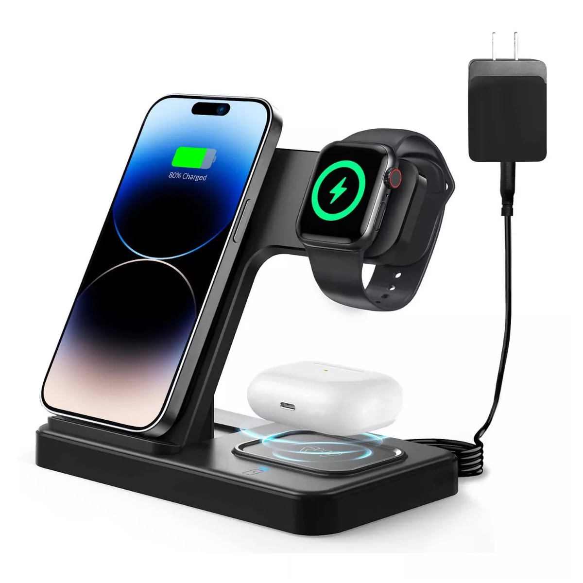 Foto 3 pulgar | Cargador Inalámbrico para iPhone/Apple Watch/AirPods Eo Safe Imports ESI-9692 Negro