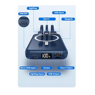 Foto 3 | Pila Batería Carga Inalámbrica Para Iphone Android Eo Safe Imports Esi-12741 Negro