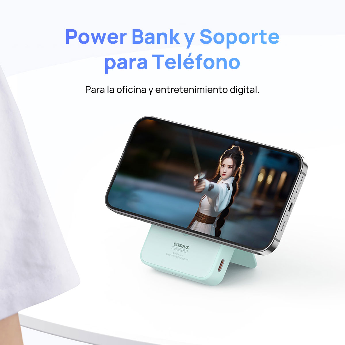 Foto 5 pulgar | Power Bank Magnética 5000 Mah Pd 20w Baseus Magpro con Soporte Y Usb-c Lateral Azul