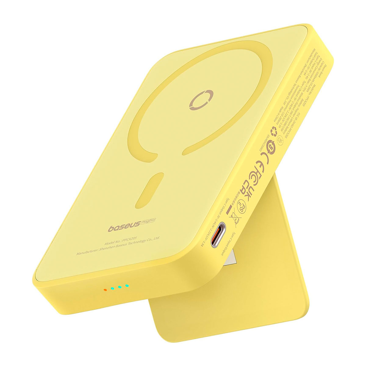 Foto 2 pulgar | Power Bank Magnética 5000 Mah Pd 20w Baseus Magpro con Soporte Y Usb-c Lateral Amarillo