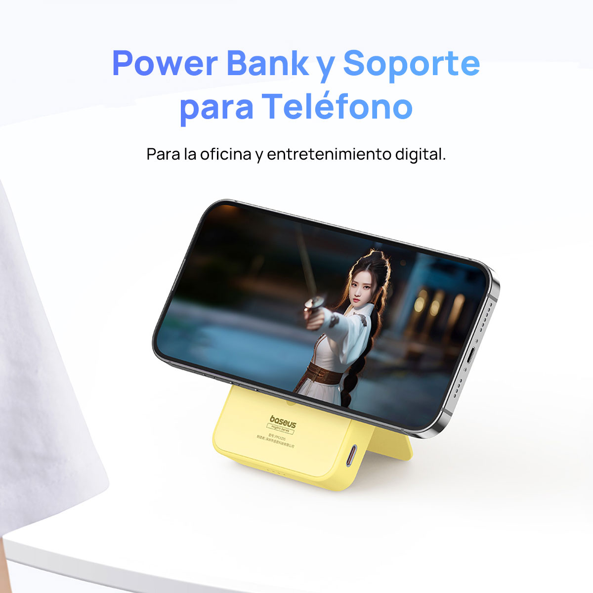 Foto 5 pulgar | Power Bank Magnética 5000 Mah Pd 20w Baseus Magpro con Soporte Y Usb-c Lateral Amarillo