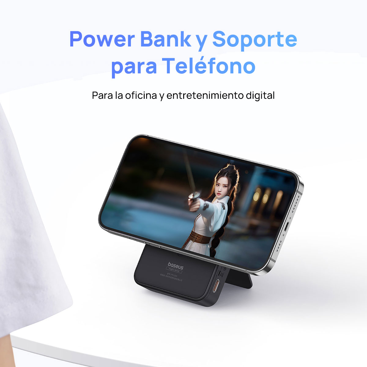 Foto 4 | Power Bank Magnética 5000 Mah Pd 20w Baseus Magpro Con Soporte Y Usb-c Lateral Negro