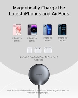Foto 7 | Cargador Inalámbrico Anker Maggo Magnetic 15w para iPhone - Venta Internacional