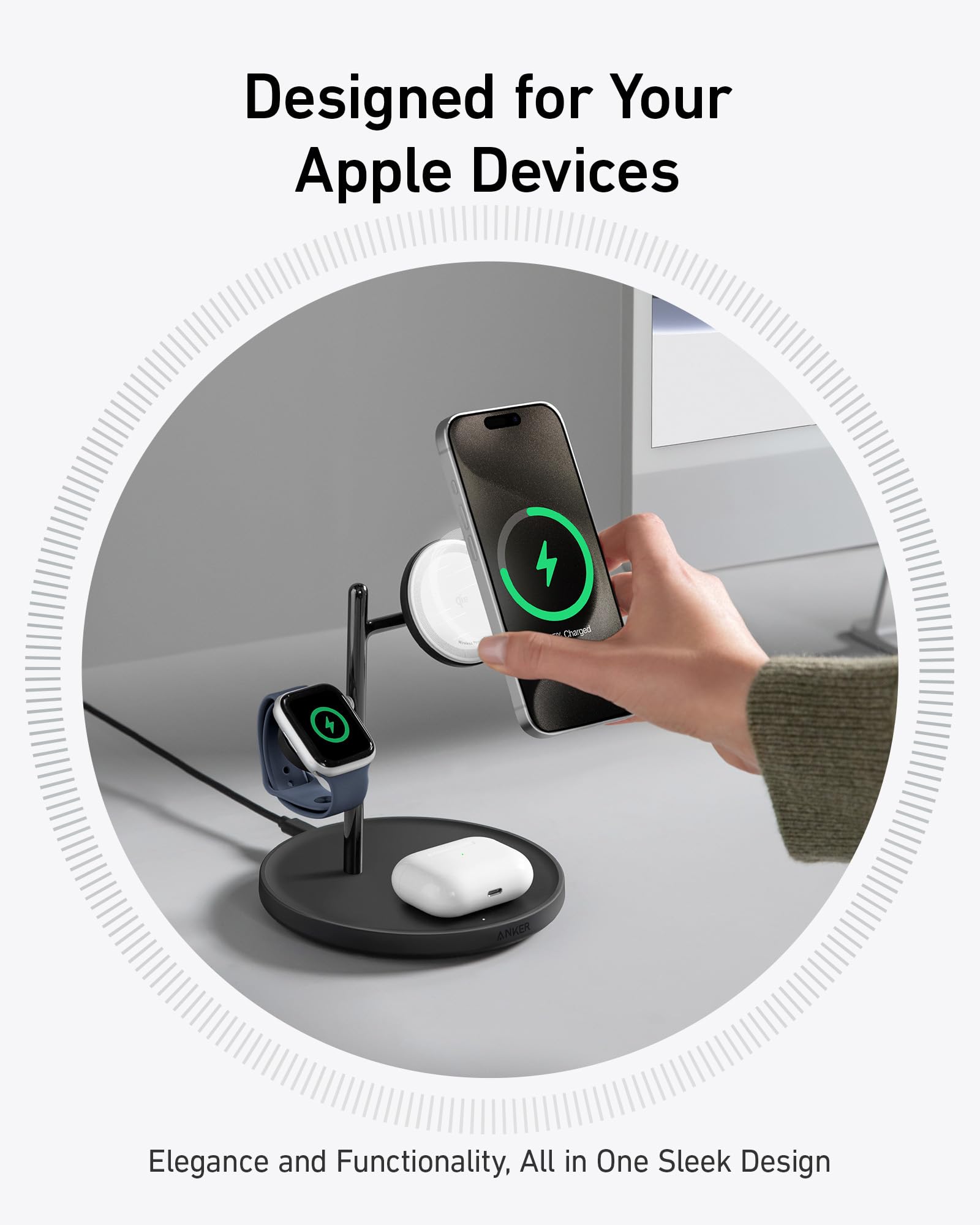 Foto 4 pulgar | Soporte de Carga Inalámbrico Anker Maggo 3 en 1 para iPhone - Venta Internacional