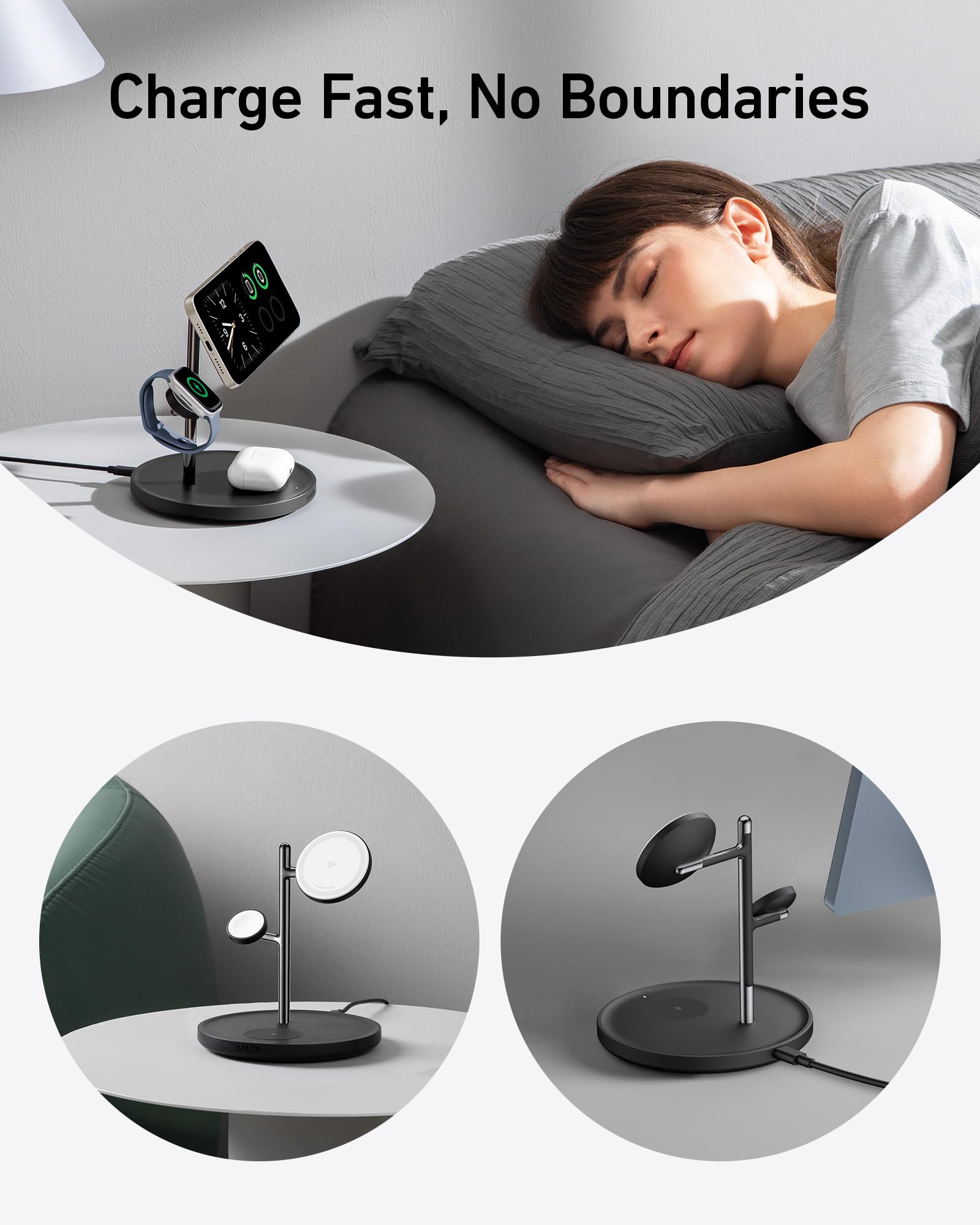 Foto 6 pulgar | Soporte de Carga Inalámbrico Anker Maggo 3 en 1 para iPhone - Venta Internacional