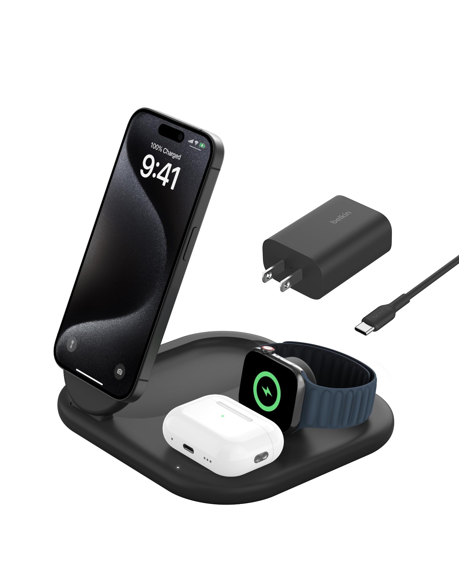 Cargador Belkin Magsafe Compatible 3 En 1 De 15 W Para Iphone 15 - Venta Internacional. $2,098