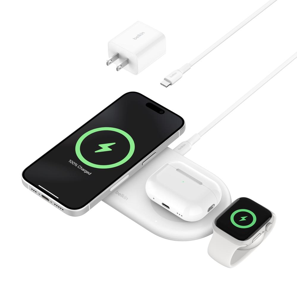 Cargador Magsafe Belkin 3 En 1 Blanco