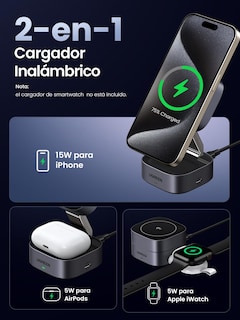 Foto 4 | Estación De Carga Ugreen 2 En 1 Qi2 Magnetic Para Iphone Y Airpods - Venta Internacional.