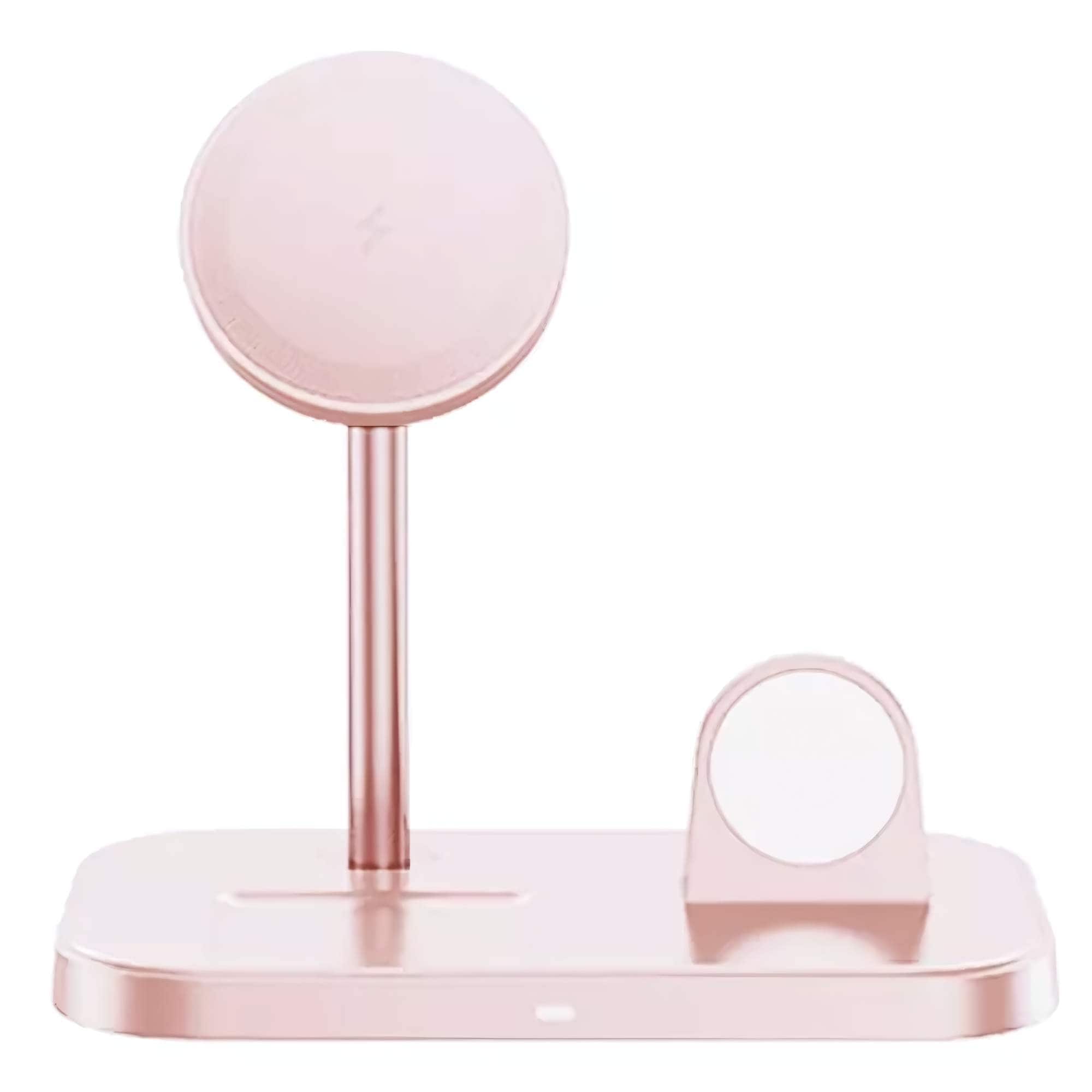 Base De Carga Inalámbrica 3 En 1 Para Iphone Magsafe Color Rosa $540