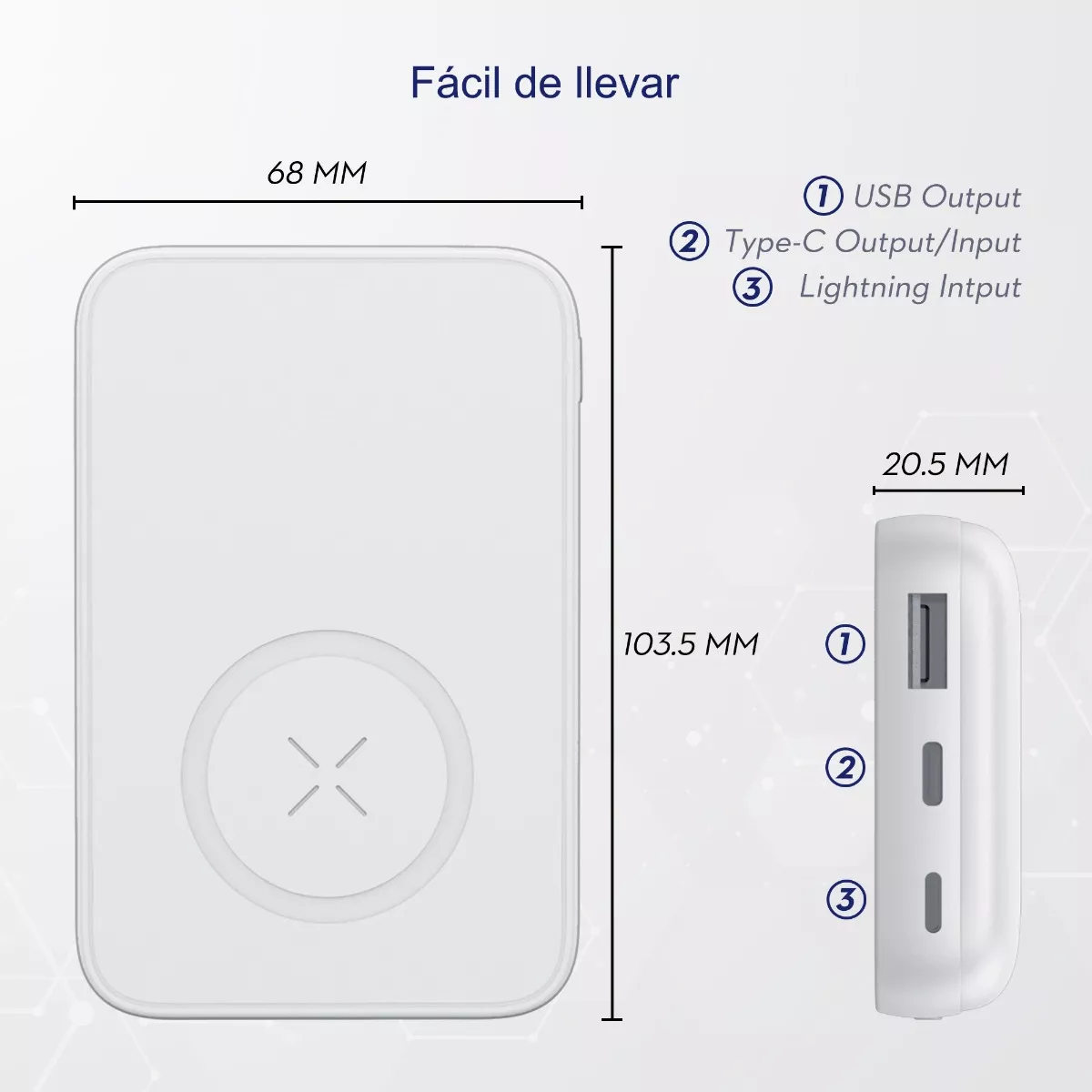 Foto 4 pulgar | Cargador Batería Magnético Inalámbrico 10000mah Para Iphone Eo Safe Imports Esi-14585 Blanco