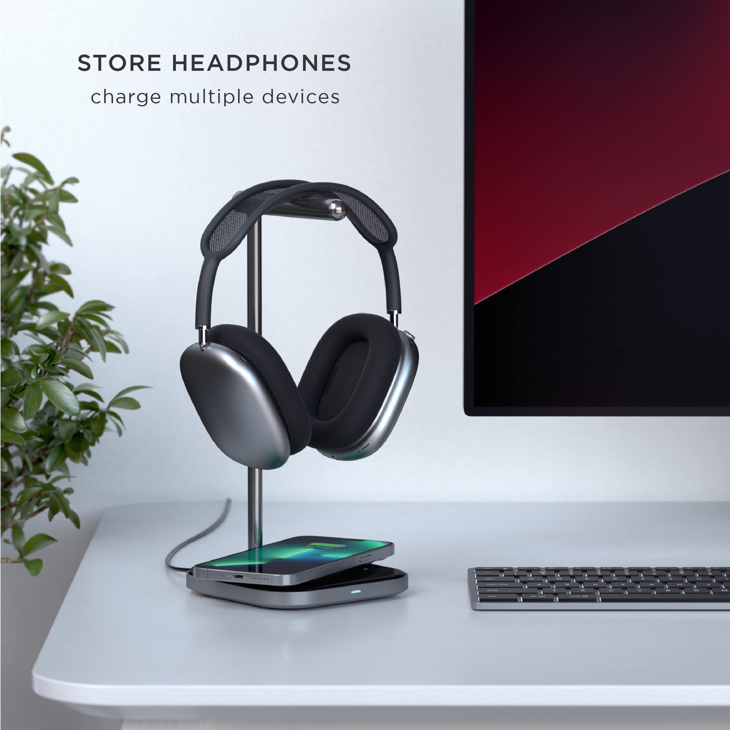 Foto 5 pulgar | Soporte Para Auriculares Satechi 2 En 1 Con Cargador Inalámbrico Usb-c - Venta Internacional.