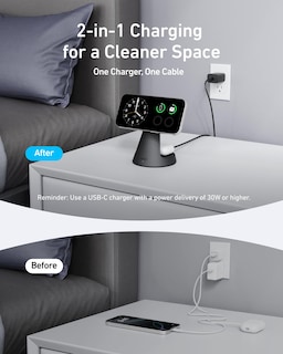 Foto 3 | Soporte De Carga 2 En 1 Compatible Con Anker Magsafe Para Iphone 16 - Venta Internacional.