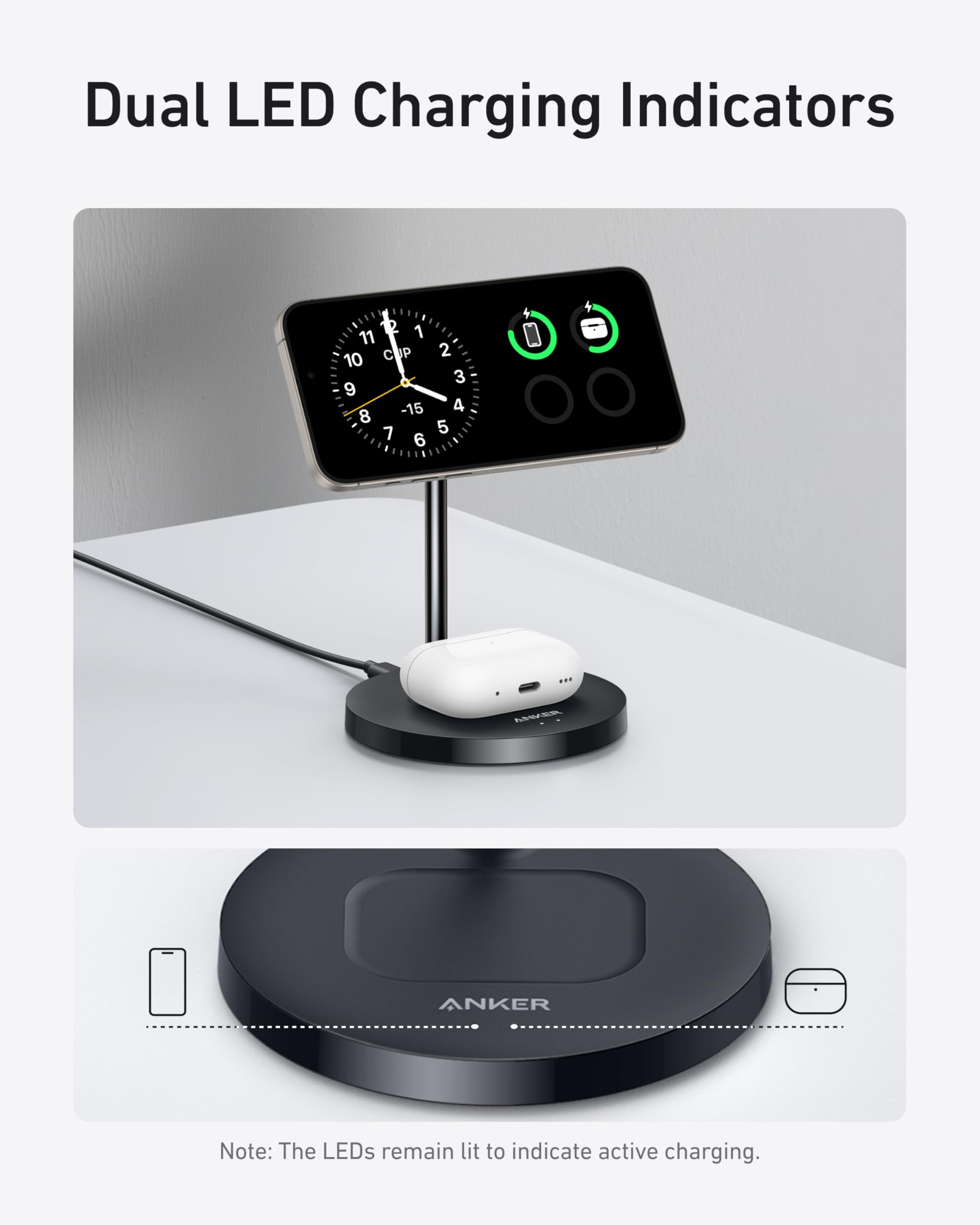 Foto 6 pulgar | Estación De Carga Anker Maggo Wireless Charger 15w Para Iphone 16 - Venta Internacional.