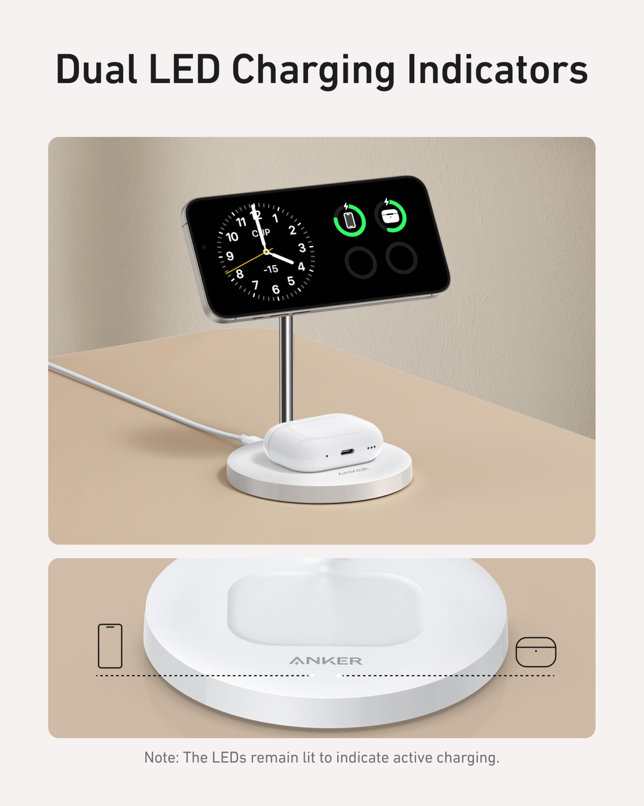Foto 6 pulgar | Soporte De Carga Anker Maggo Para Iphone 16 Con Cargador De 15 W - Venta Internacional.
