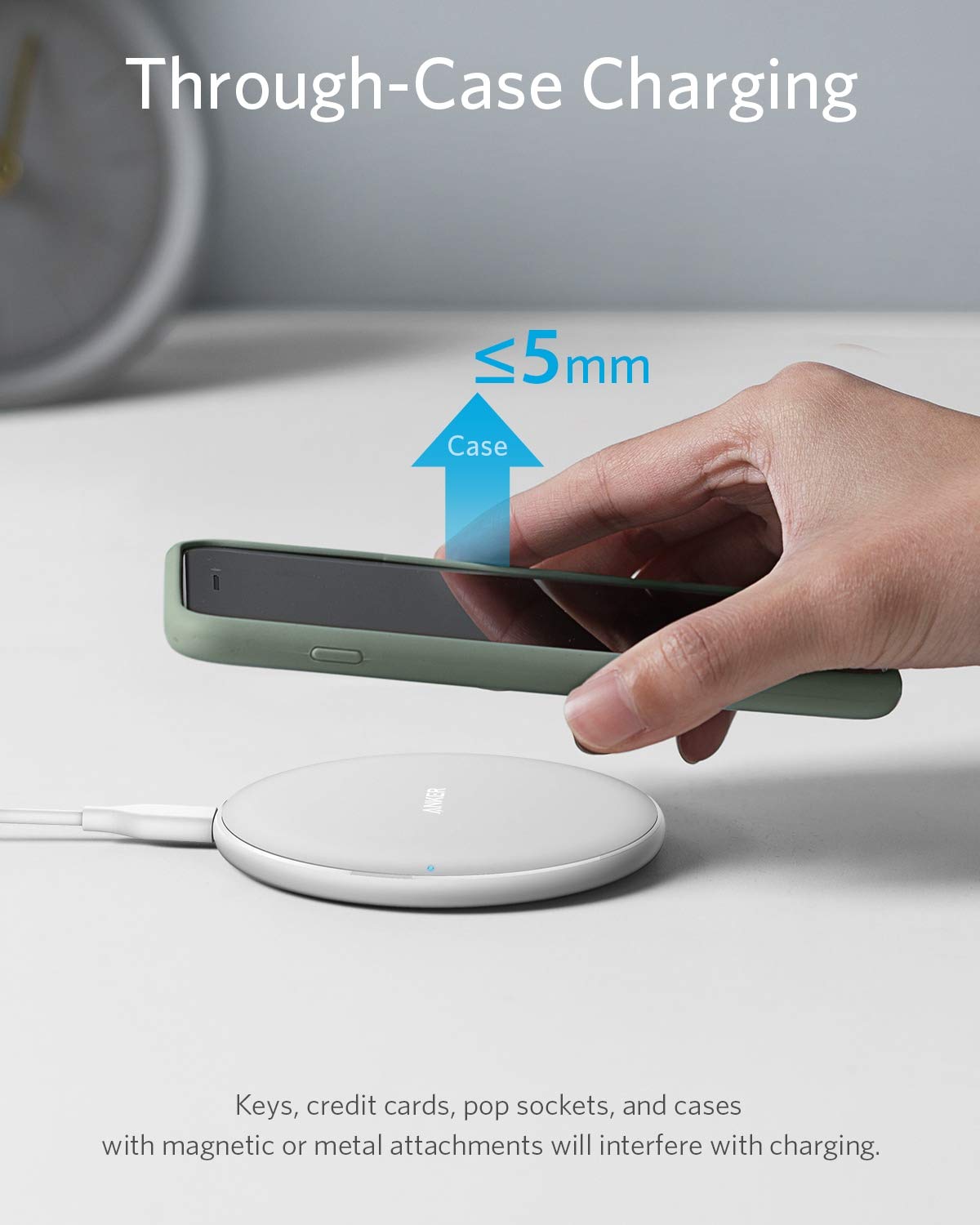 Foto 5 pulgar | Cargador Inalámbrico Anker 313 Qi Con Certificación Qi De 10 W Para Iphone, Color Blanco - Venta Internacional.