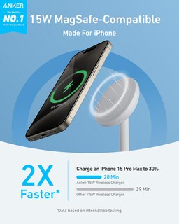 Foto 2 | Soporte De Cargador Inalámbrico Anker Maggo Para Iphone 16 15w Qi2 - Venta Internacional.