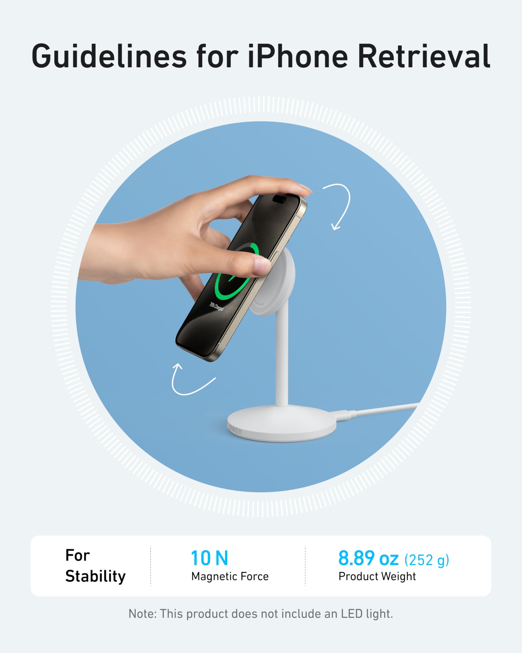 Foto 7 pulgar | Soporte De Cargador Inalámbrico Anker Maggo Para Iphone 16 15w Qi2 - Venta Internacional.