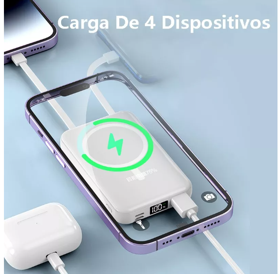 Foto 5 pulgar | Pila Batería Carga Inalámbrica 10000 Wünd Para Iphone Android