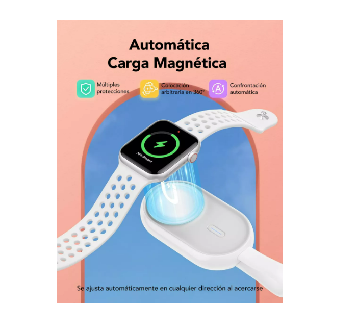 Foto 4 pulgar | Veger Cargador Inalámbrico Magnético Para Apple Watch Iwatch