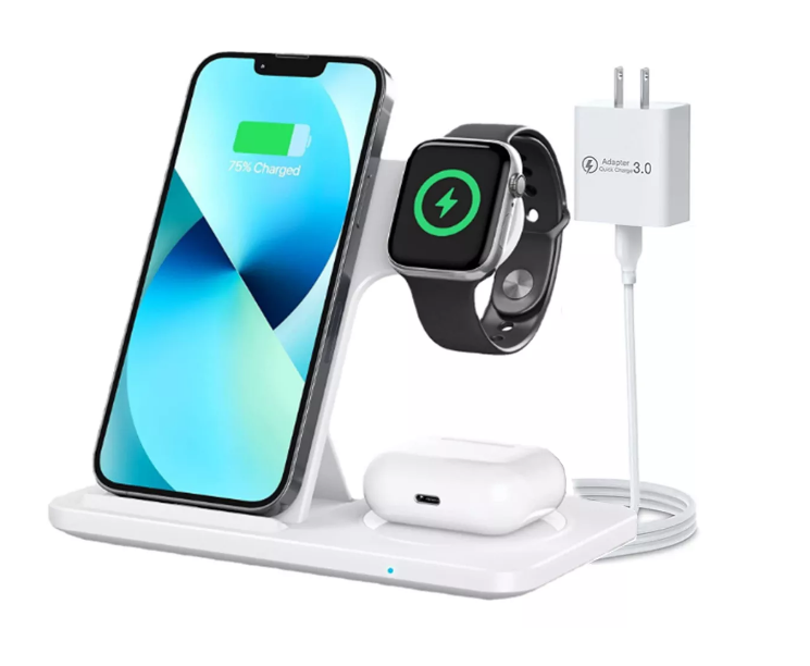 Cargador Inalámbrico 3 en 1 Wünd Blanco para iPhone/iWatch/AirPods