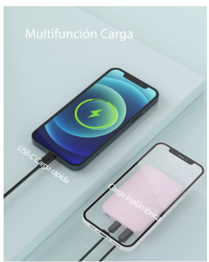 Foto 5 pulgar | Cargador Rosa Wünd Batería Magnético Inalámbrico 10000 mAh para iPhone