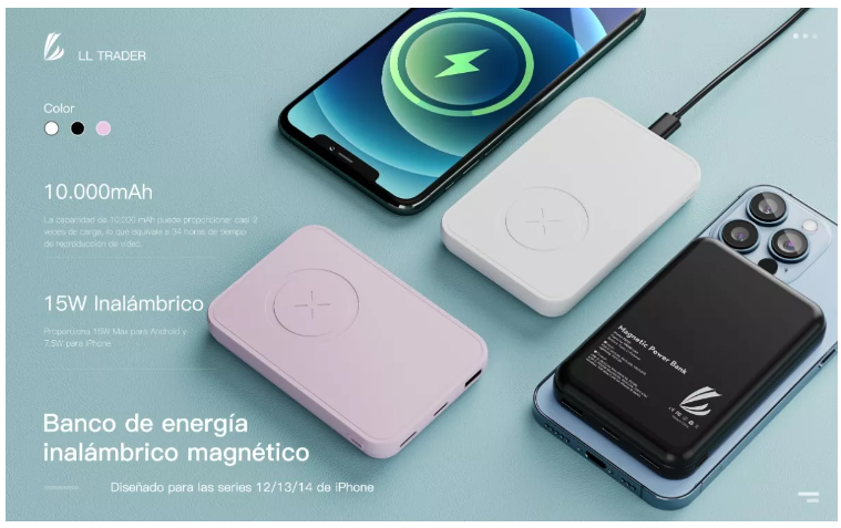 Foto 4 pulgar | Cargador Blanco Wünd Batería Magnético Inalámbrico 10000 mAh para iPhone