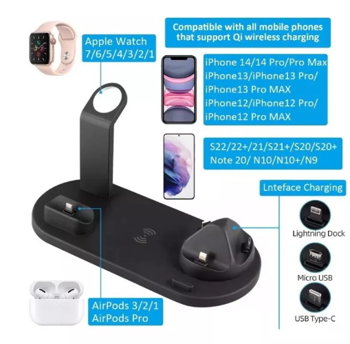 Foto 5 pulgar | 4 En 1 Cargador Inalambrico 15w Para Iphone/iwatch/airpods