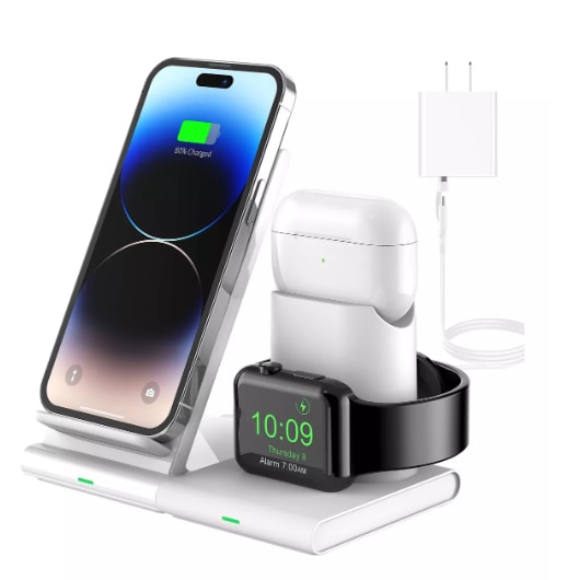 Cargador Inalámbrico Para Iphone 14 13 12 11/iwatch/airpods $654