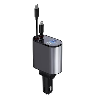Foto 1 | 4 En 1 Cargador Retráctil De Coche De Carga Rápida De 100w Eo Safe Imports Esi-16176 Gris
