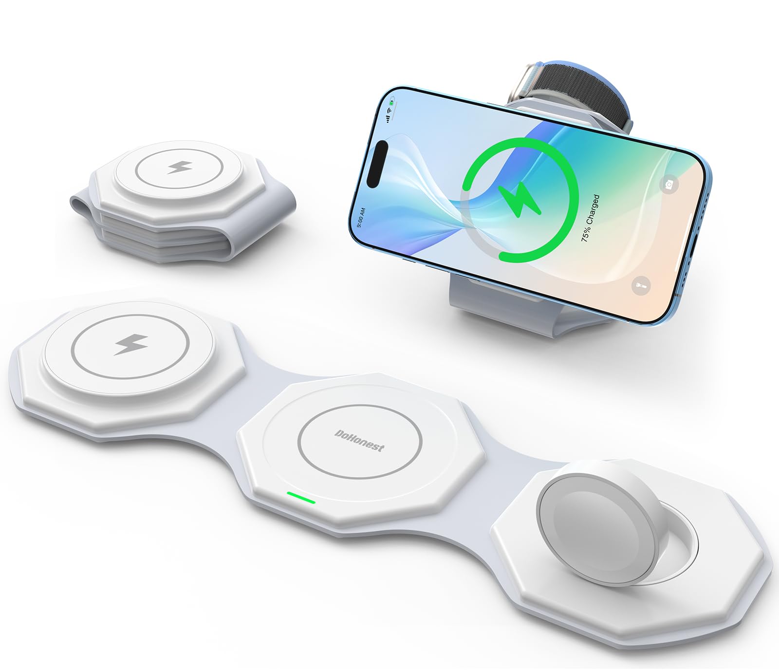 Foto 2 pulgar | Cargador Inalámbrico Dohonest 3 En 1 para Apple Watch-Venta Internacional