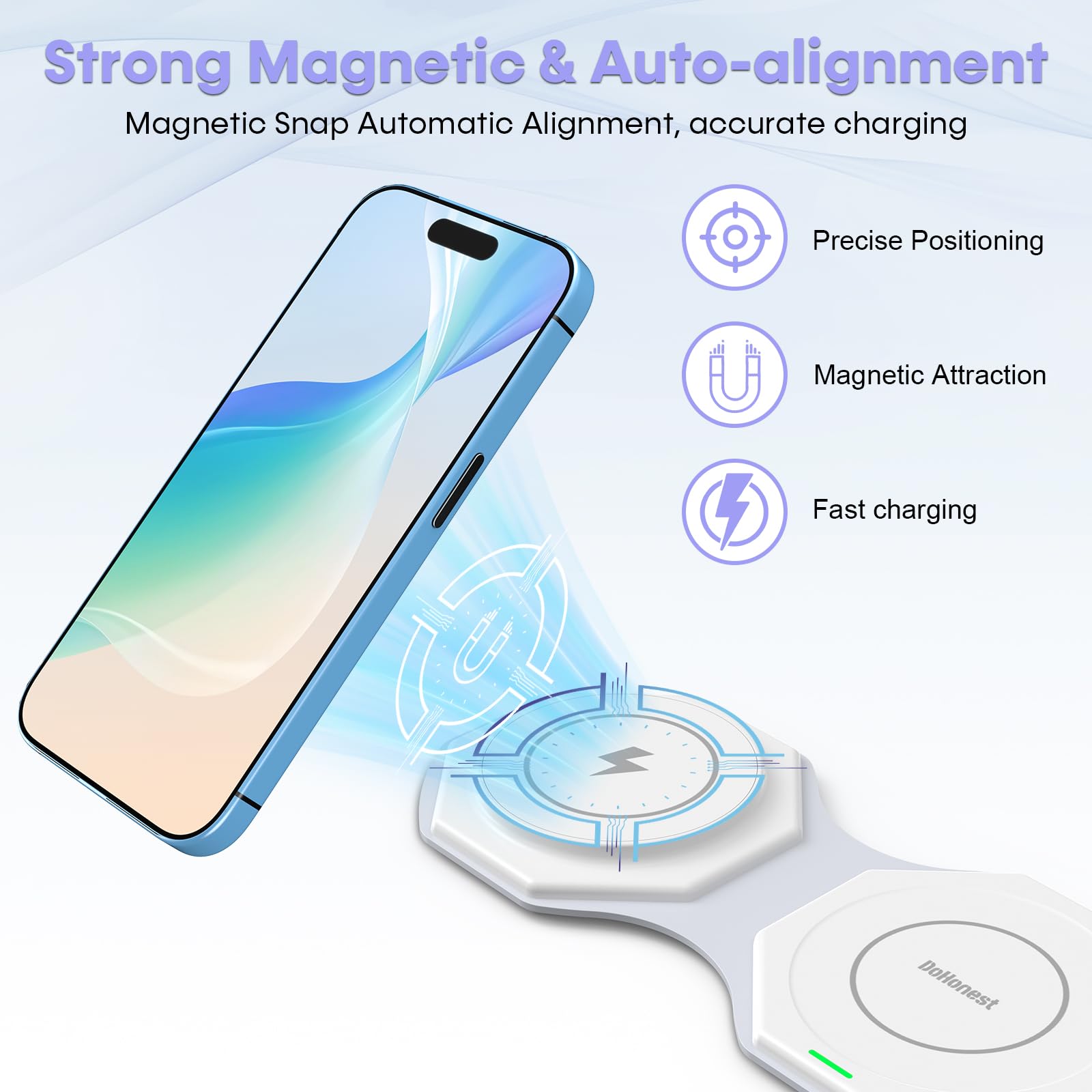Foto 3 pulgar | Cargador Inalámbrico Dohonest 3 En 1 para Apple Watch-Venta Internacional