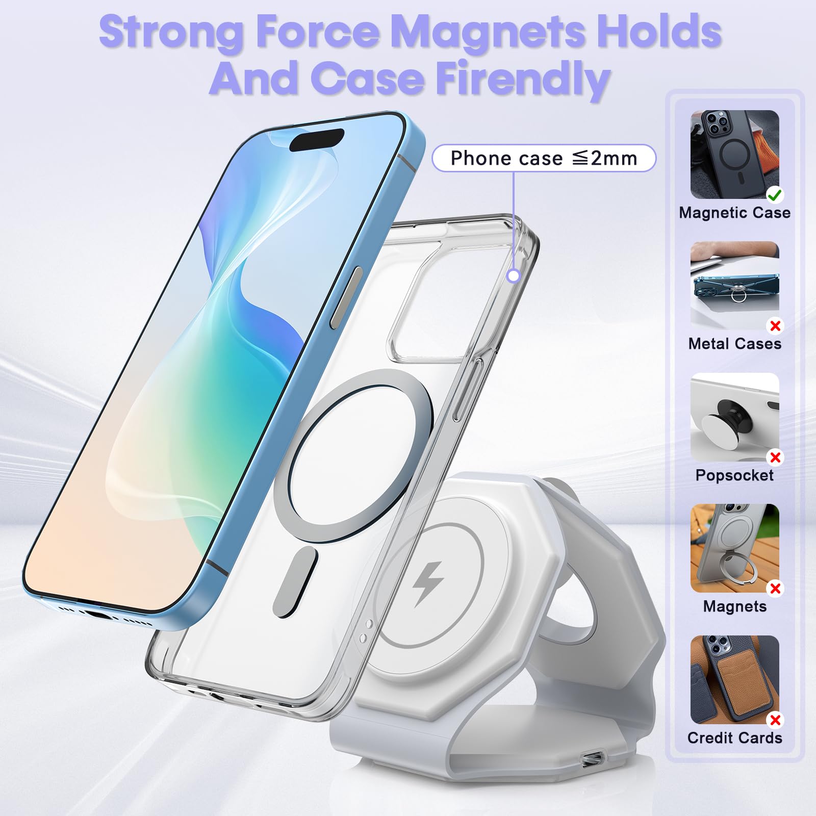 Foto 7 pulgar | Cargador Inalámbrico Dohonest 3 En 1 para Apple Watch-Venta Internacional