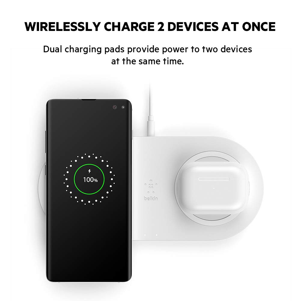 Foto 3 pulgar | Base De Carga Inalámbrica Belkin Quick Charge Dual 10w Blanca - Venta Internacional.