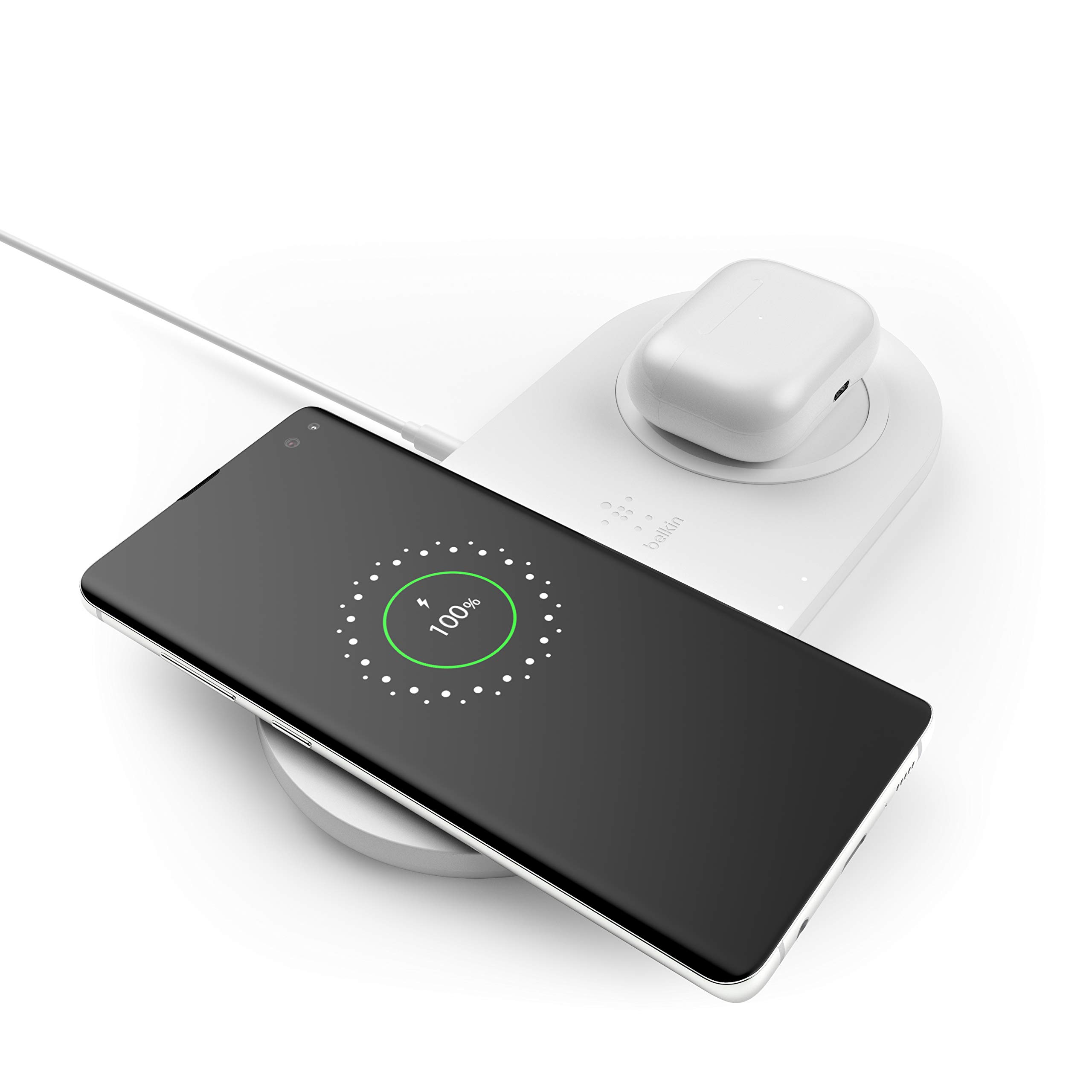 Foto 6 | Base De Carga Inalámbrica Belkin Quick Charge Dual 10w Blanca - Venta Internacional.