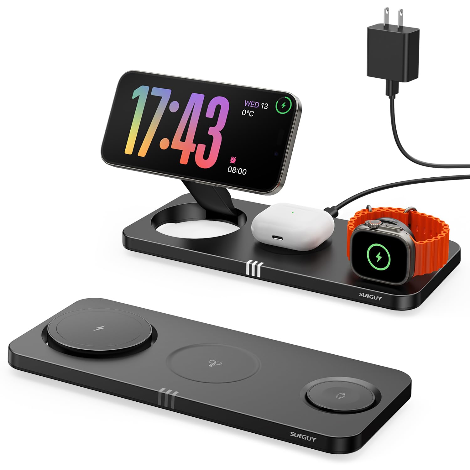 Estación De Carga Inalámbrica Sunguy 3 En 1 Para Dispositivos Apple - Venta Internacional. $1,120