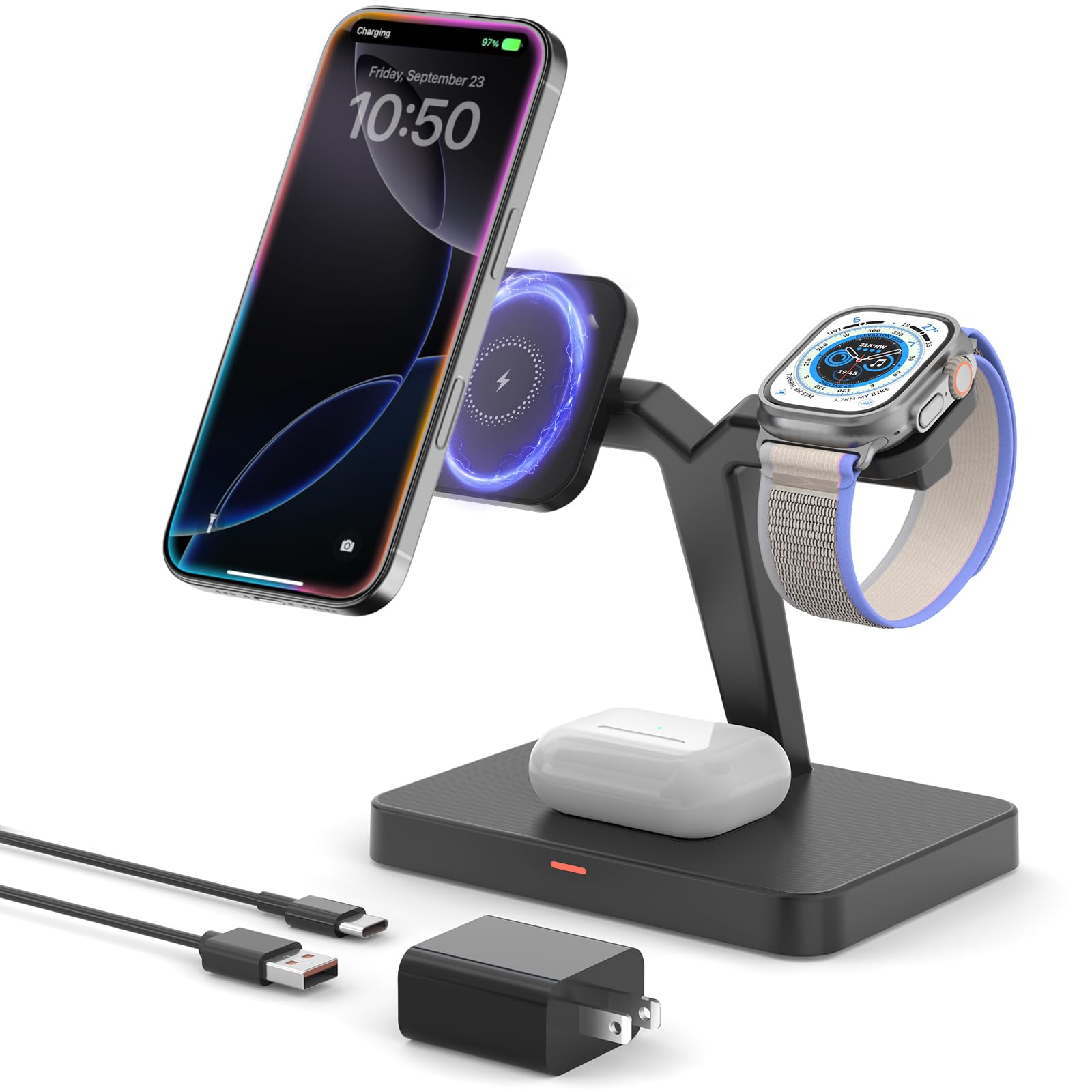 Foto 1 | Estación De Carga Inalámbrica Joygeek 3 En 1 Para Apple Mag-safe - Venta Internacional.