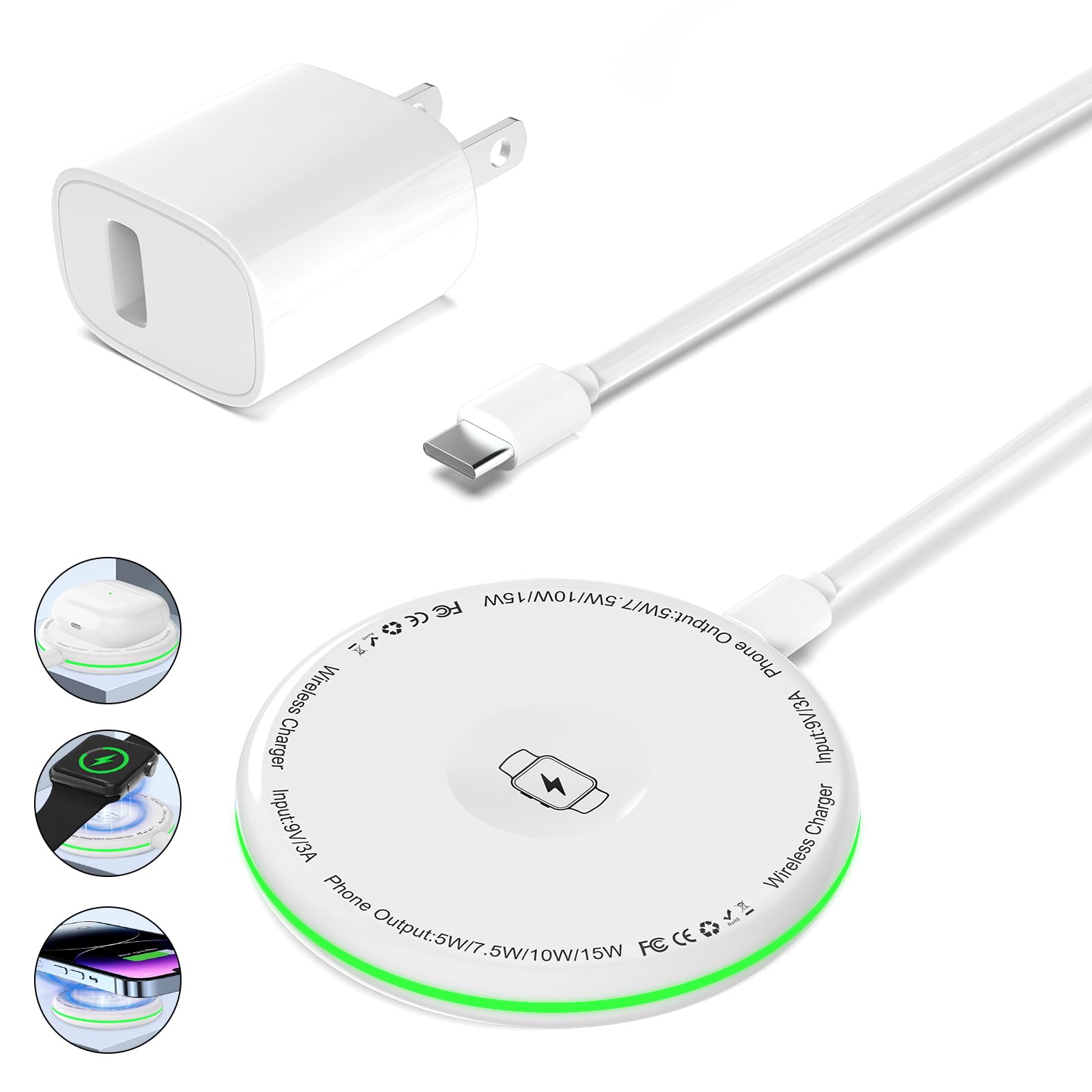 Foto 1 | Cargador Inalámbrico Magnético Con 15 W Fast Mag-safe White - Venta Internacional.