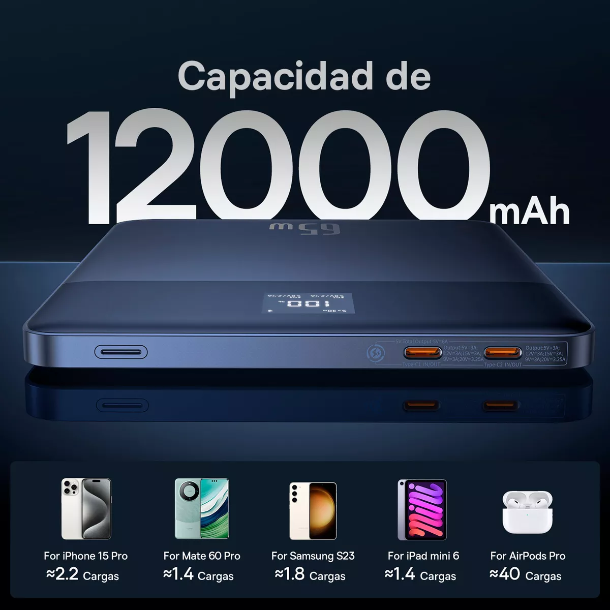 Foto 3 | Power Bank Baseus 65w Blade 2 12000mah