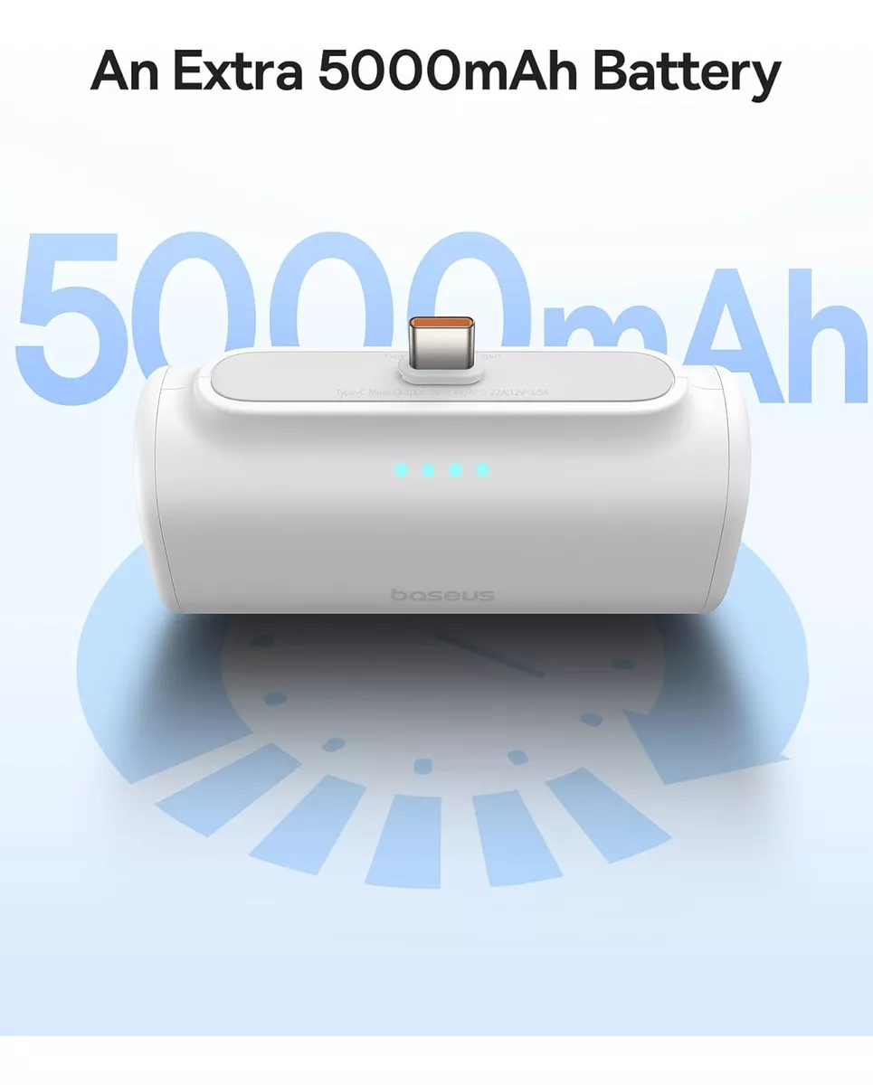 Foto 4 pulgar | Power Bank con Conector Usb C Baseus Plegable 5000 Mah 20w