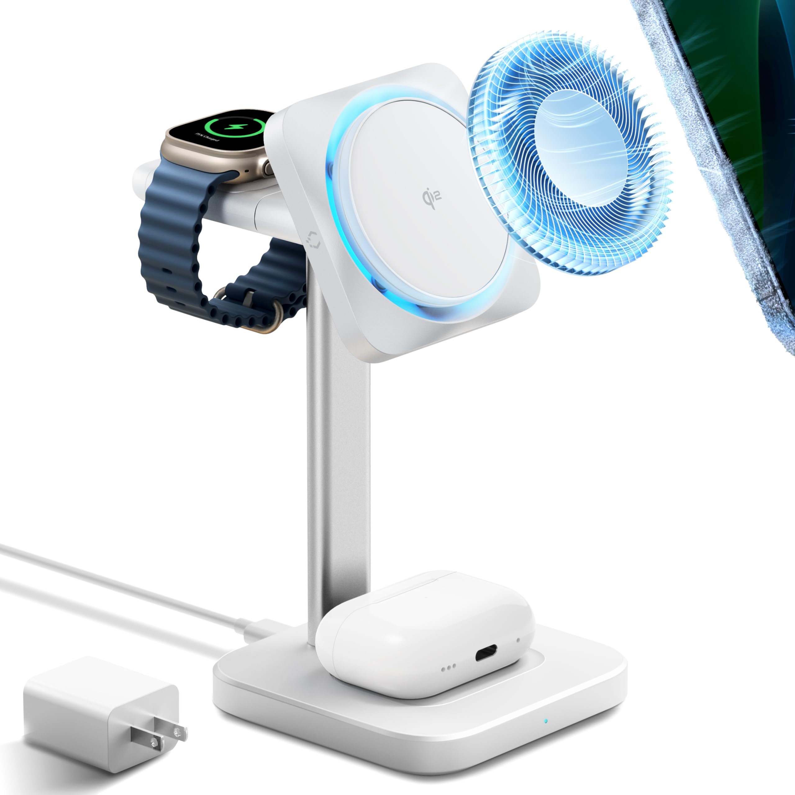 Estación de Carga Inalámbrica ESR Qi2 3 en 1 para iPhone White - Venta Internacional