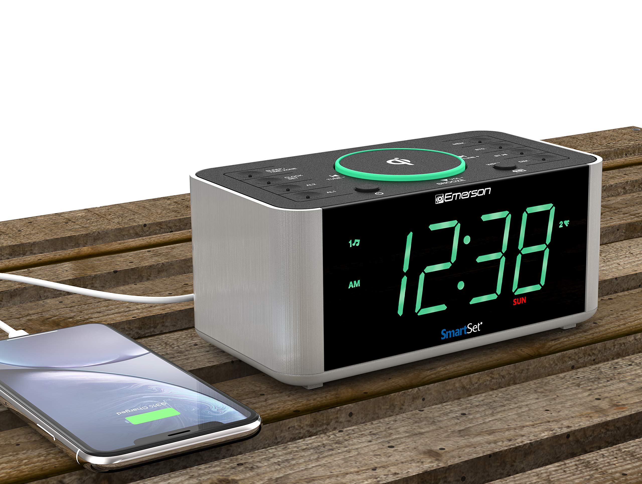 Foto 5 | Despertador, Radio Y Cargador De Teléfono Inalámbrico Qi Emerson - Venta Internacional.