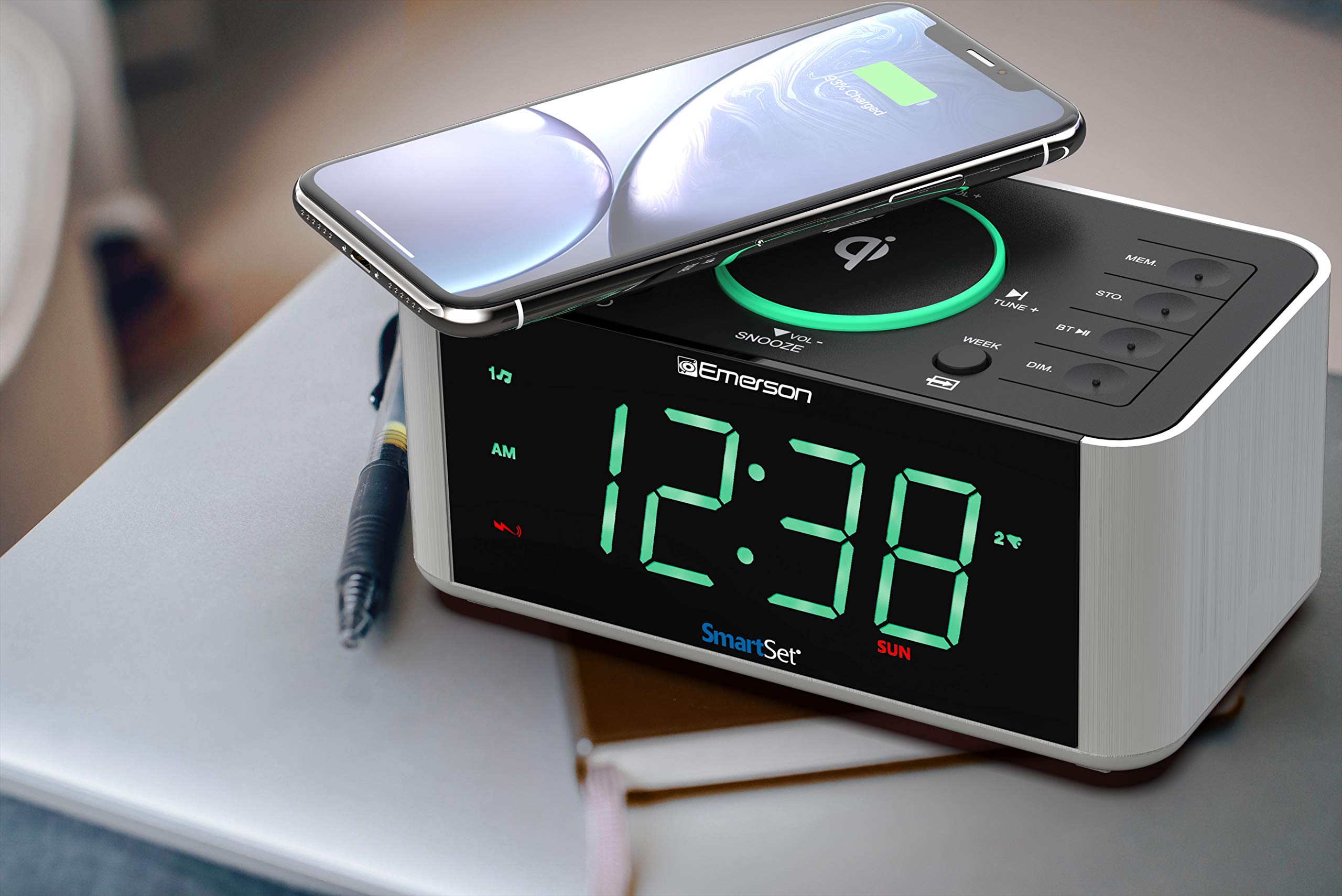 Foto 7 | Despertador, Radio Y Cargador De Teléfono Inalámbrico Qi Emerson - Venta Internacional.