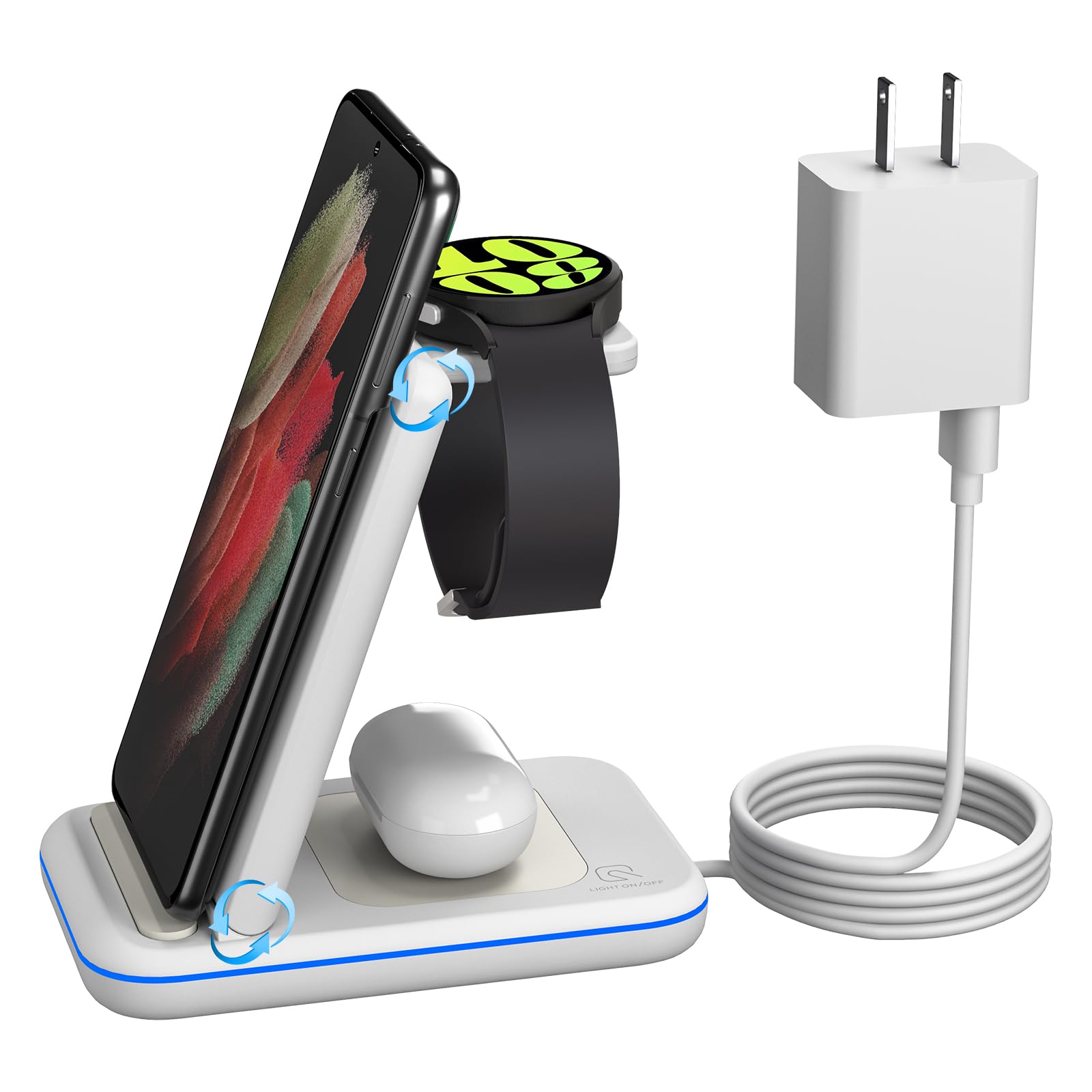 Cargador Inalámbrico Holyjoy 3 En 1 De Carga Rápida Para Samsung - Venta Internacional.