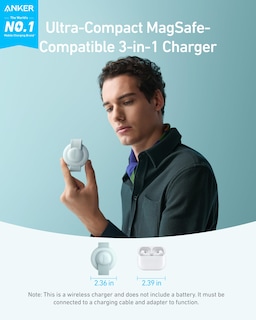 Foto 2 | Cargador Anker Maggo Ufo 3 en 1 Inalámbrico de 15 W para iPhone 16 - Venta Internacional