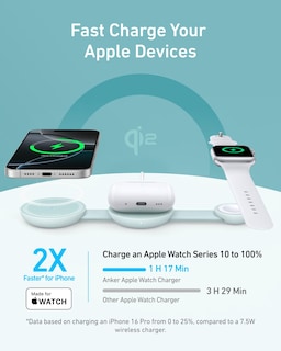 Foto 3 | Cargador Anker Maggo Ufo 3 en 1 Inalámbrico de 15 W para iPhone 16 - Venta Internacional
