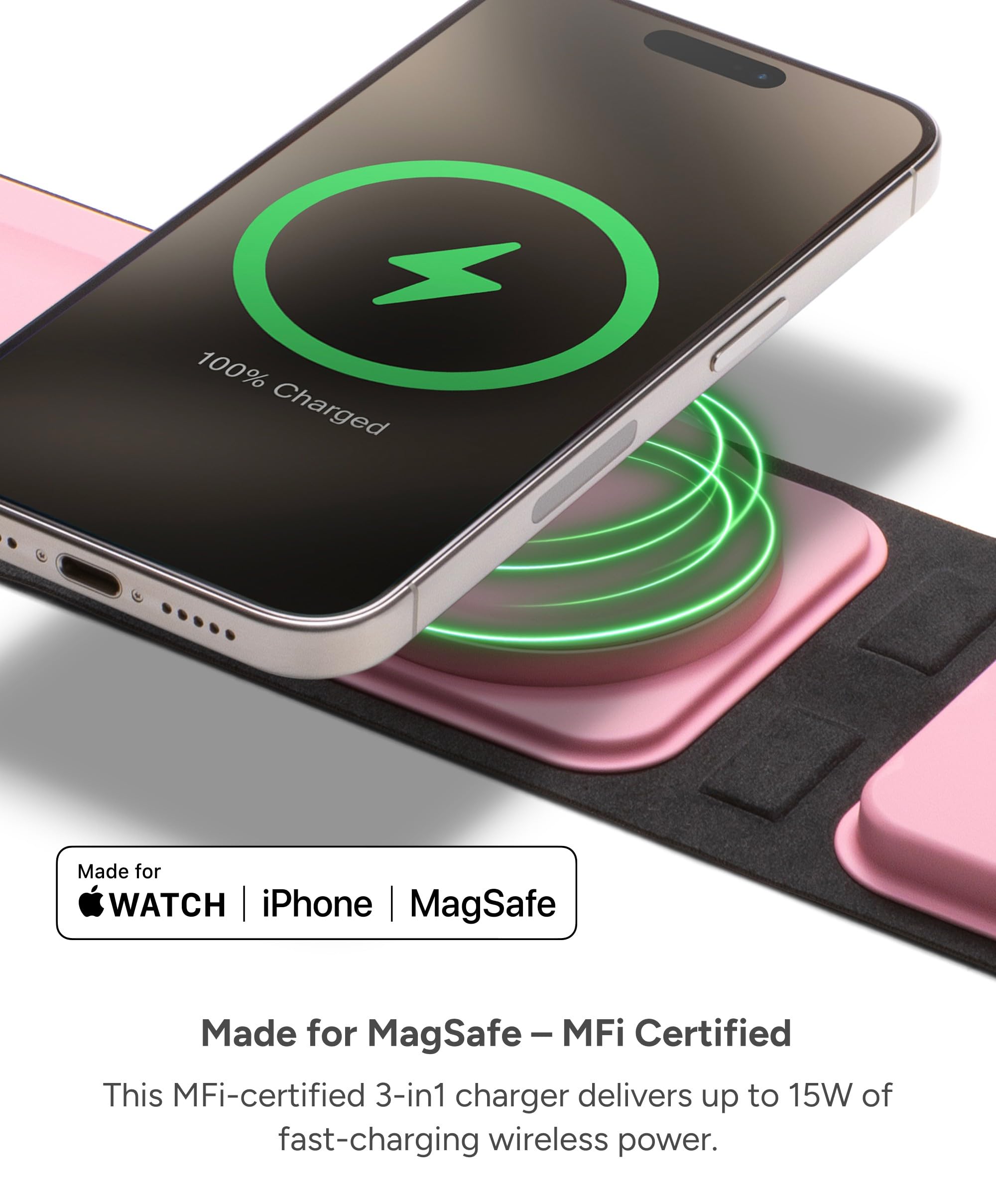 Foto 7 | Cargador Mophie De Viaje 3 En 1 Con Magsafe Para Iphone Y Reloj - Venta Internacional.