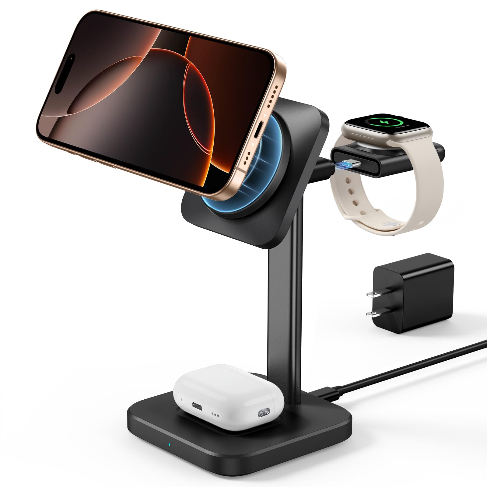 Foto 2 pulgar | Estación de Carga Inalámbrica ESR 3 en 1 para Apple Black - Venta Internacional